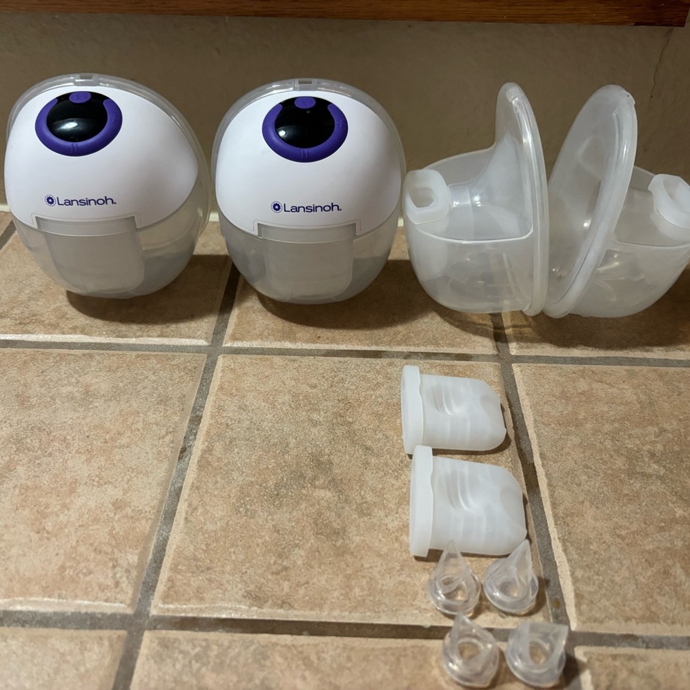 Lansinoh White and Purple Double Pump Motor Units with Flanges